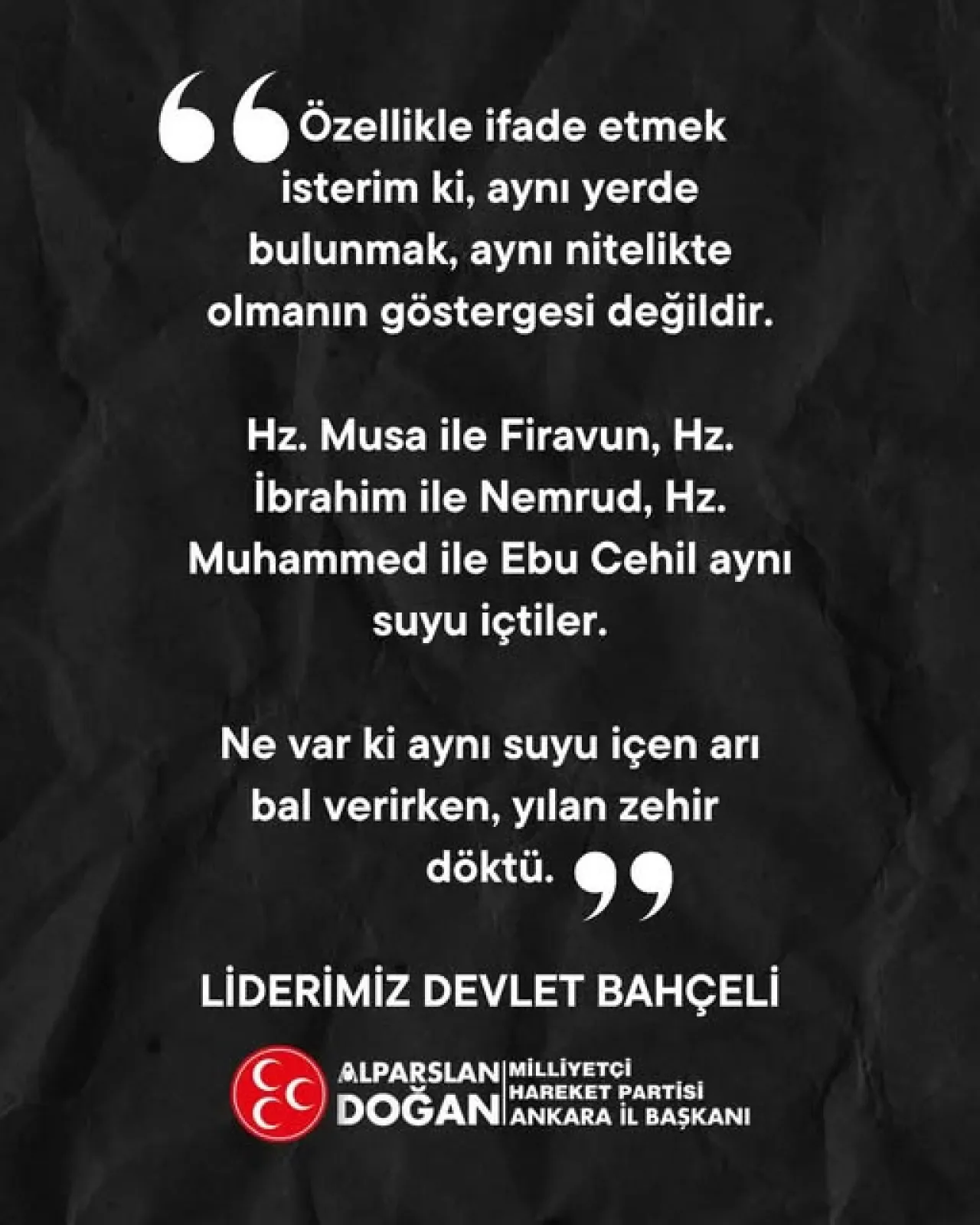 MHP Genel Başkanı Devlet Bahçeli'den Temsili Bir Açıklama MHP Genel Başkanı Devlet Bahçeli'den Temsili Bir Açıklama