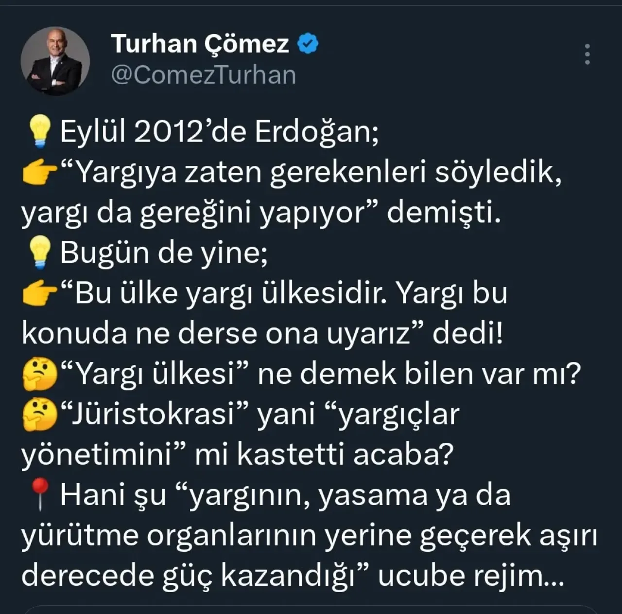 İYİ Partili Turhan Çömez'den "Yargı Ülkesi" Eleştirisi İYİ Partili Turhan Çömez'den "Yargı Ülkesi" Eleştirisi