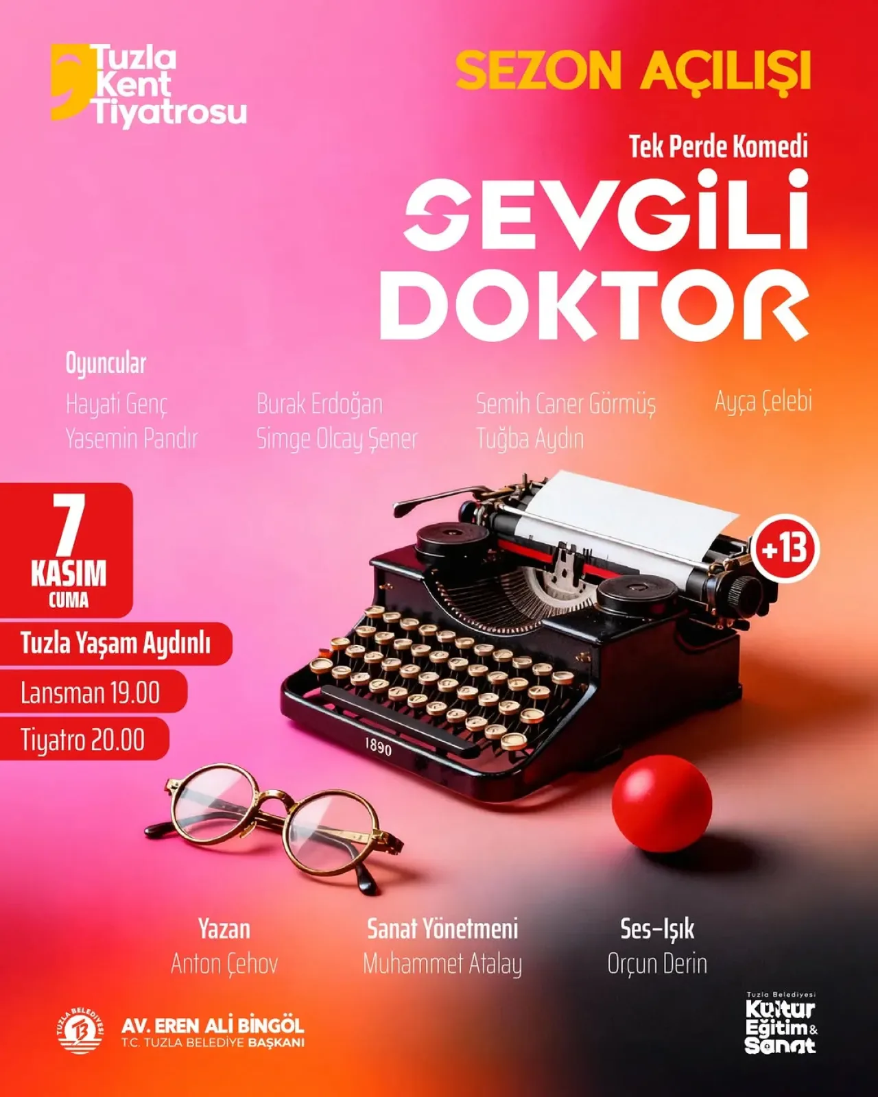 Tuzla Kent Tiyatrosu, Anton Çehov'un Eseriyle Yeni Sezona "Sevgili Doktor" Oyunuyla Başlıyor Tuzla Kent Tiyatrosu, Anton Çehov'un Eseriyle Yeni Sezona "Sevgili Doktor" Oyunuyla Başlıyor