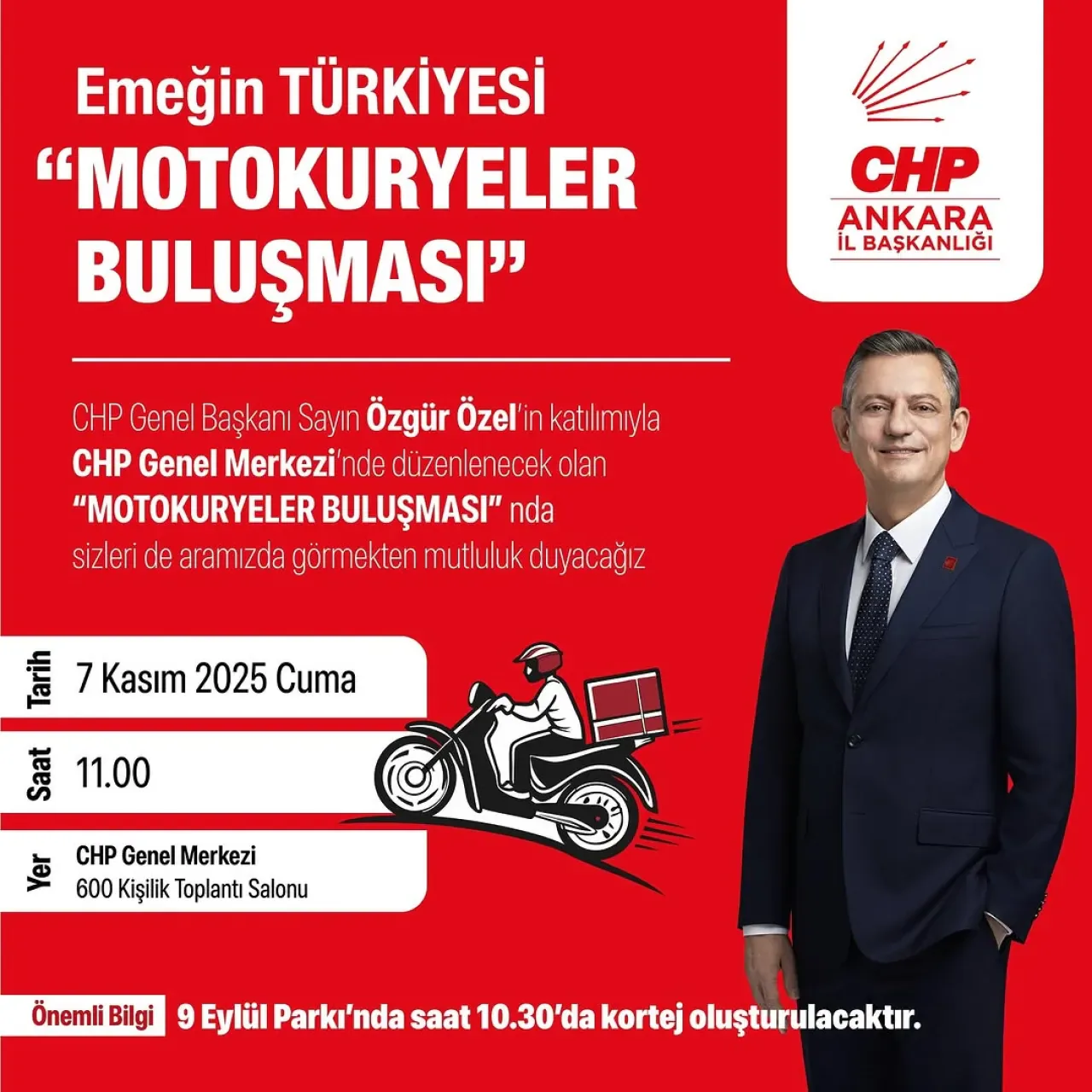 CHP Genel Başkanı Özgür Özel, Motokuryelerle Buluşuyor CHP Genel Başkanı Özgür Özel, Motokuryelerle Buluşuyor