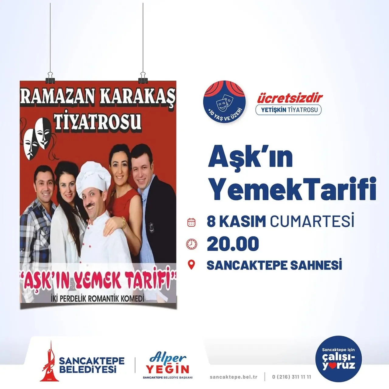 Sancaktepe'de Ücretsiz Yetişkin Tiyatrosu: Aşk'ın Yemek Tarifi Sancaktepe'de Ücretsiz Yetişkin Tiyatrosu: Aşk'ın Yemek Tarifi