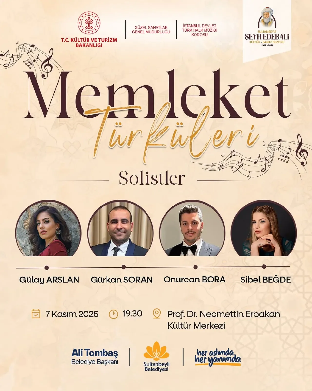 Sultanbeyli'de "Memleket Türküleri" Konseri: 7 Kasım'da Müzik Şöleni Sultanbeyli'de "Memleket Türküleri" Konseri: 7 Kasım'da Müzik Şöleni