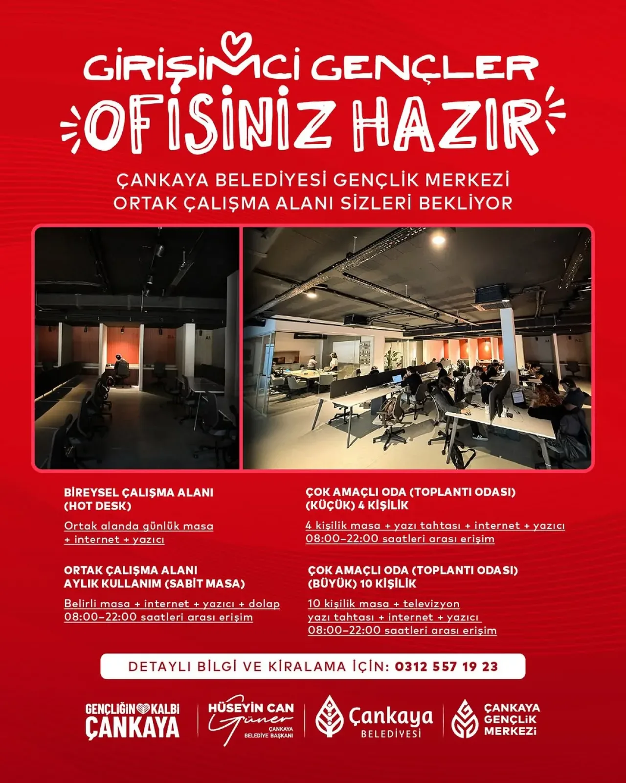 Çankaya'da Girişimcilere Ücretsiz Çalışma Ofisi Çankaya'da Girişimcilere Ücretsiz Çalışma Ofisi