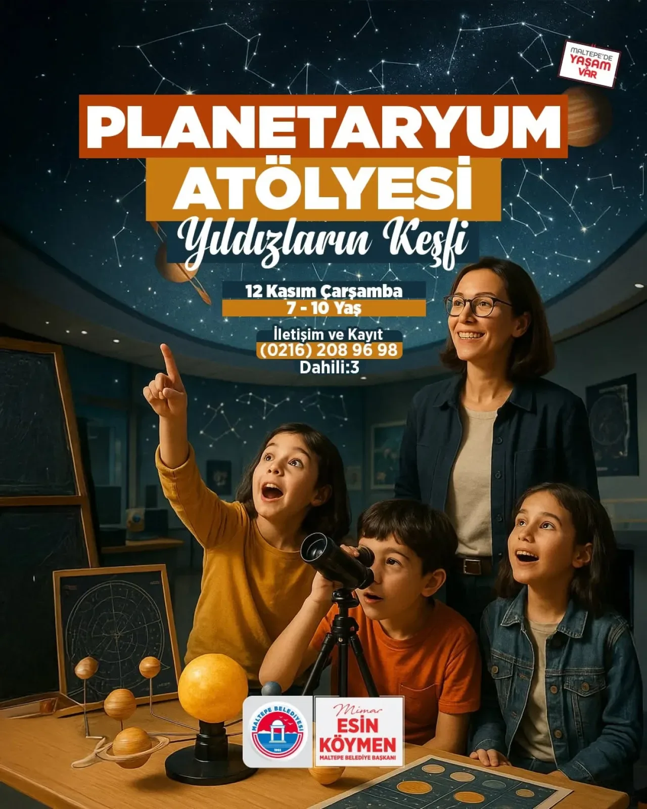 Maltepe'de Çocuklar Uzayın Gizemlerini Keşfediyor Maltepe'de Çocuklar Uzayın Gizemlerini Keşfediyor