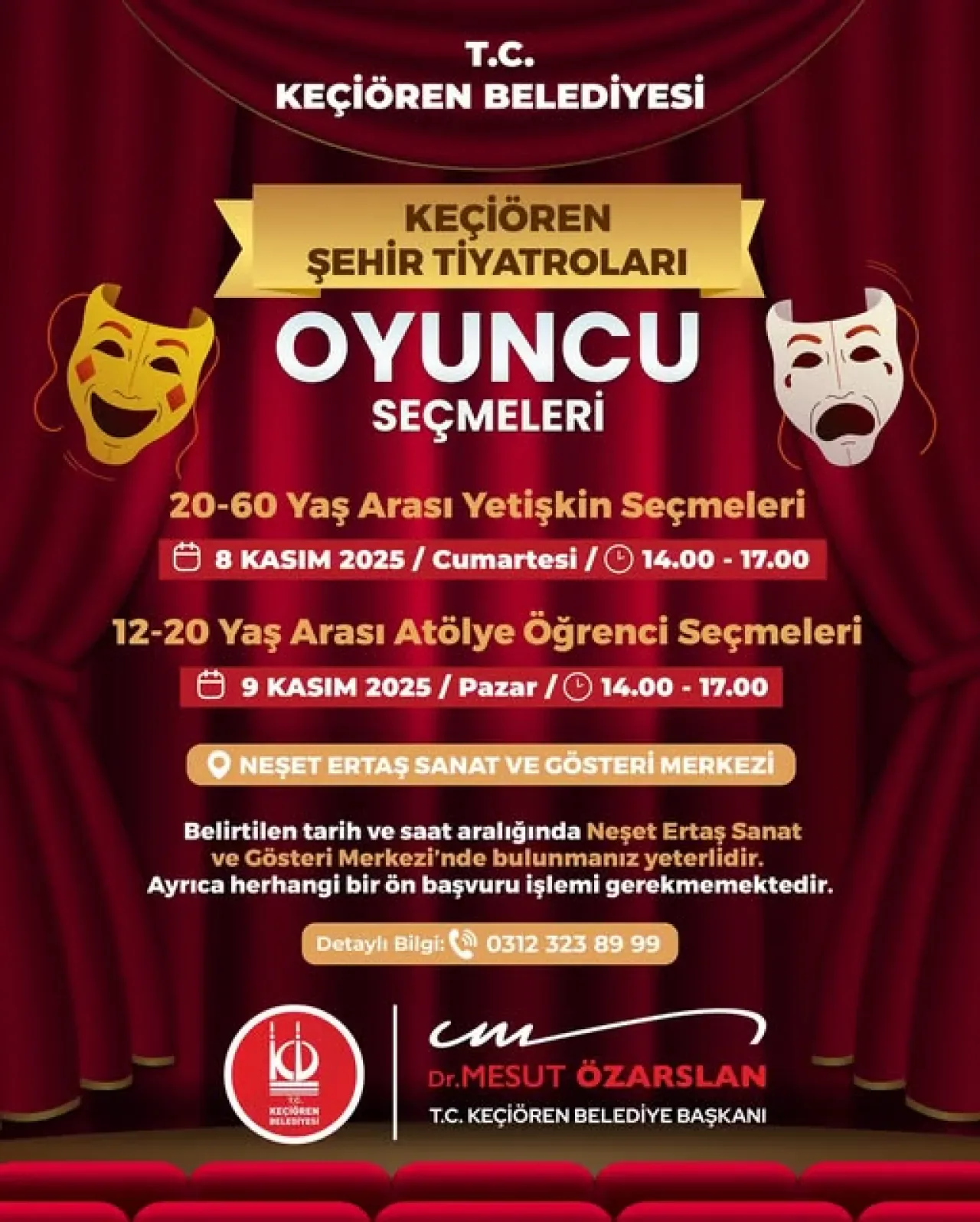 Keçiören'de Tiyatro Seçmeleri Başlıyor Keçiören'de Tiyatro Seçmeleri Başlıyor