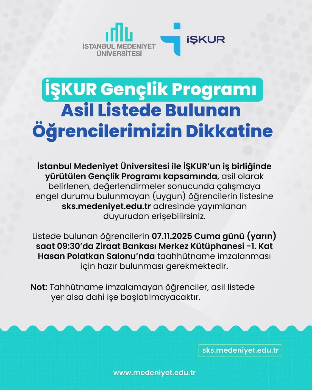 İstanbul Medeniyet Üniversitesi Gençlik Programı Asil Öğrenci Listesi Açıklandı İstanbul Medeniyet Üniversitesi Gençlik Programı Asil Öğrenci Listesi Açıklandı