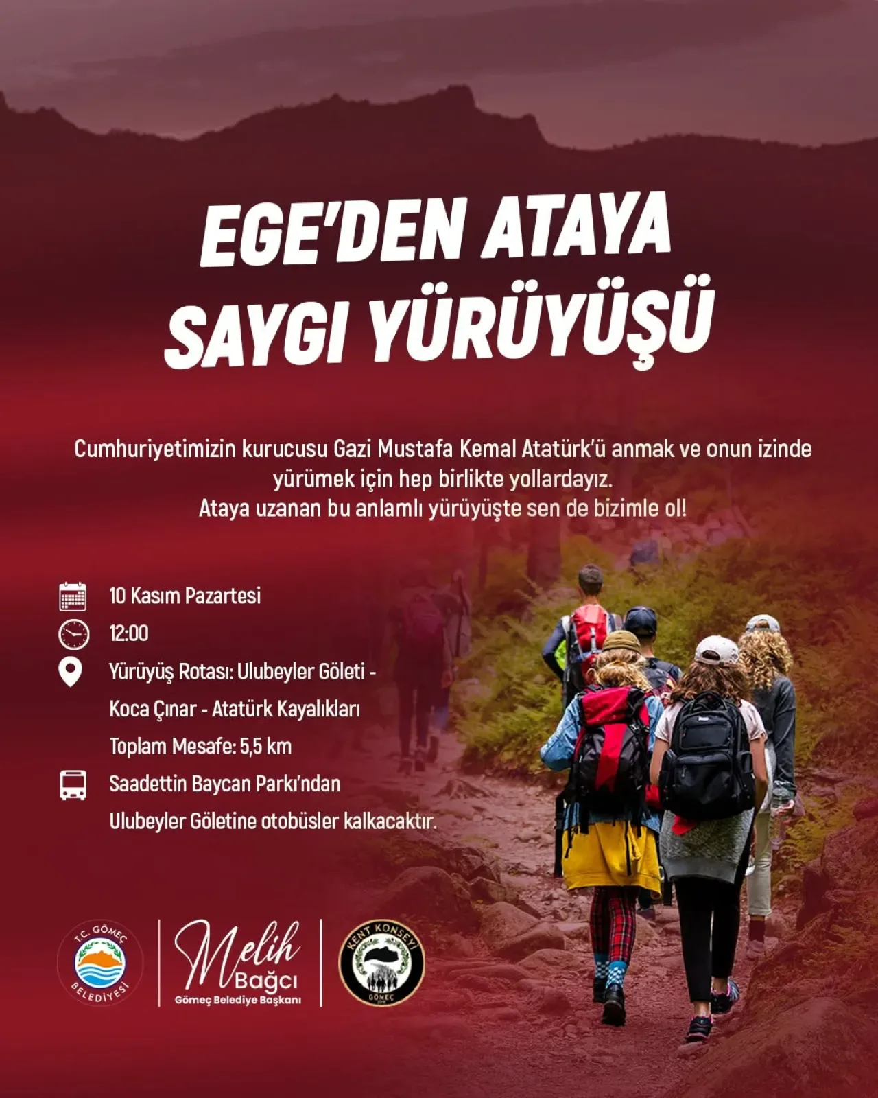 Gömeç'te 10 Kasım'da Atatürk İçin Anlamlı Yürüyüş Gömeç'te 10 Kasım'da Atatürk İçin Anlamlı Yürüyüş