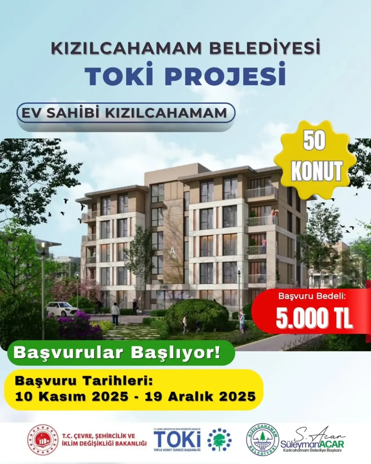 Kızılcahamam'da 50 Konutluk TOKI Projesi İçin Başvurular Başlıyor Kızılcahamam'da 50 Konutluk TOKI Projesi İçin Başvurular Başlıyor