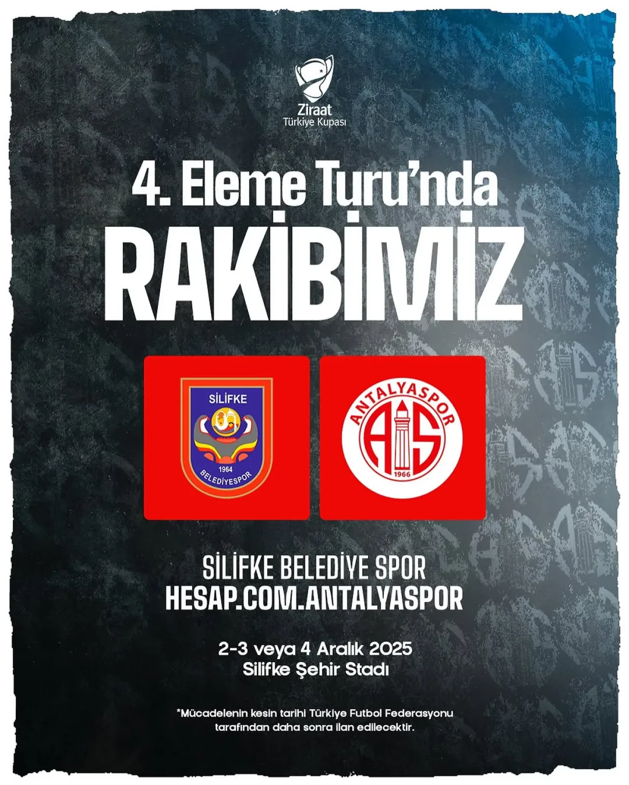 Antalyaspor'un Ziraat Türkiye Kupası'ndaki Rakibi Silifke Belediye Spor Oldu Antalyaspor'un Ziraat Türkiye Kupası'ndaki Rakibi Silifke Belediye Spor Oldu