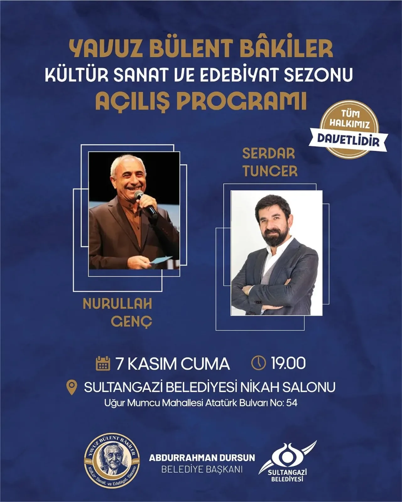 Sultangali'de Yavuz Bülent Bâkiler Kültür Sanat ve Edebiyat Sezonu Başlıyor Sultangali'de Yavuz Bülent Bâkiler Kültür Sanat ve Edebiyat Sezonu Başlıyor