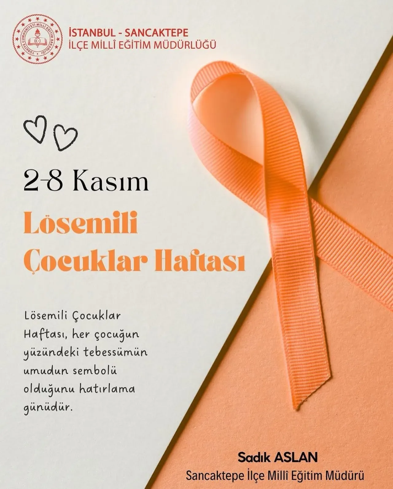 Lösemili Çocuklar Haftası'nda Anlamlı Mesaj Lösemili Çocuklar Haftası'nda Anlamlı Mesaj