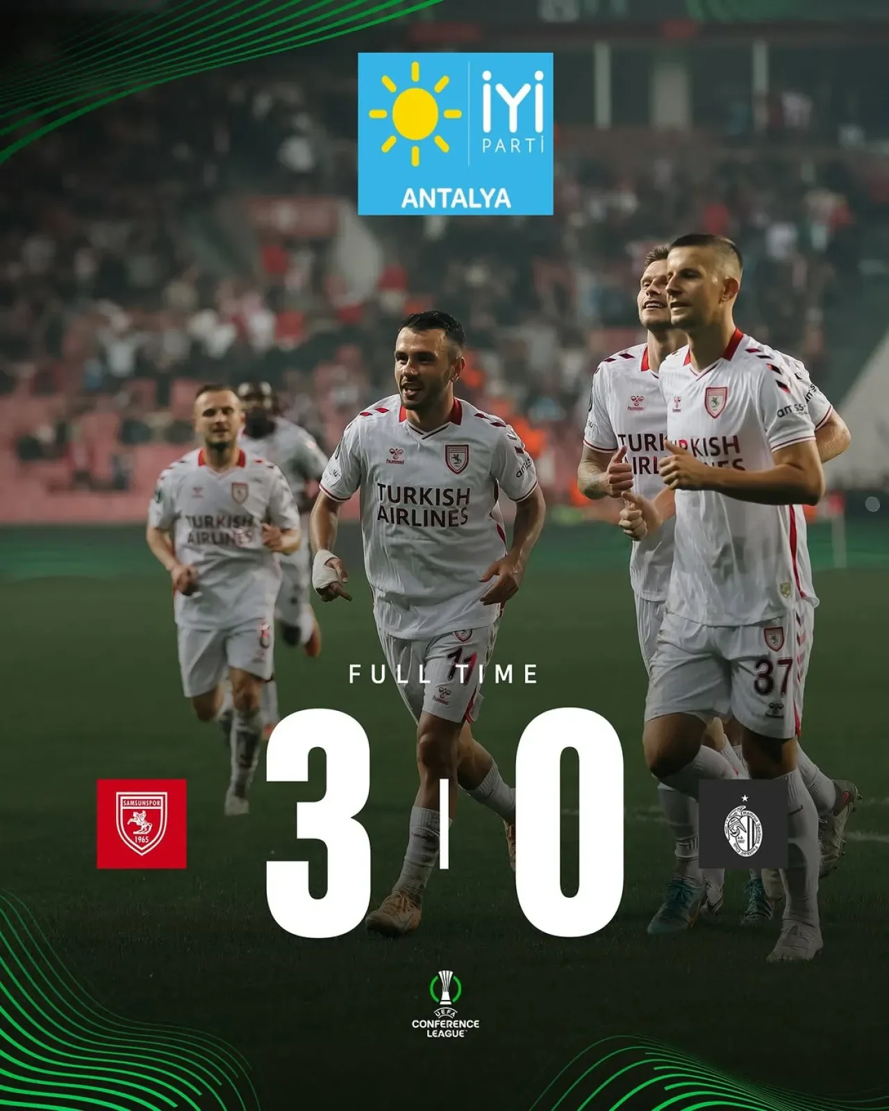 Samsunspor'un Avrupa Başarısı Antalya'dan Selamlandı Samsunspor'un Avrupa Başarısı Antalya'dan Selamlandı