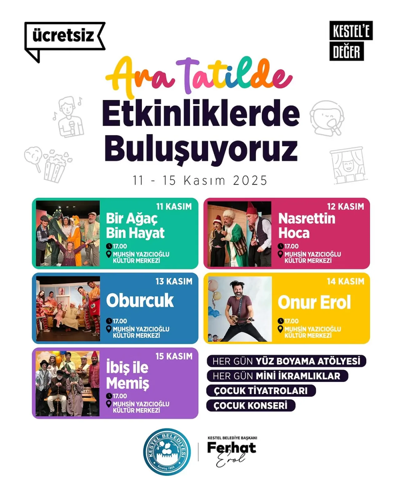 Bursa Kestel'de Ara Tatil Şenliği Başlıyor: Ücretsiz Etkinlikler Çocukları Bekliyor Bursa Kestel'de Ara Tatil Şenliği Başlıyor: Ücretsiz Etkinlikler Çocukları Bekliyor