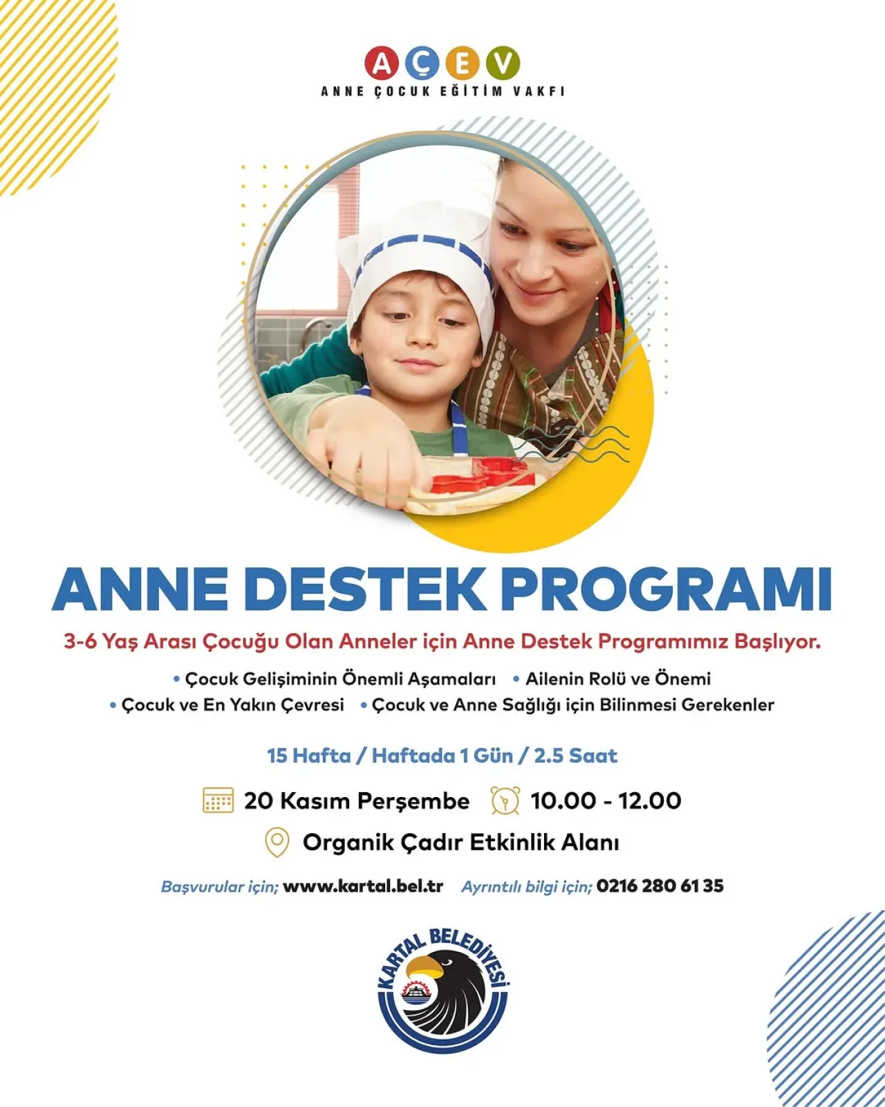 Kartal Belediyesi ve AÇEV'den Annelere Ücretsiz Destek Programı Kartal Belediyesi ve AÇEV'den Annelere Ücretsiz Destek Programı
