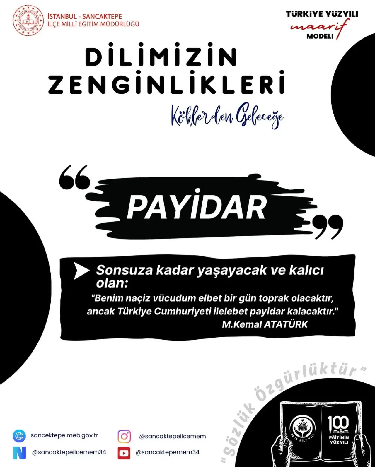 İstanbul Sancaktepe'de Dil Zenginliği Projesi: Günün Kelimesi "Payidar" İstanbul Sancaktepe'de Dil Zenginliği Projesi: Günün Kelimesi "Payidar"