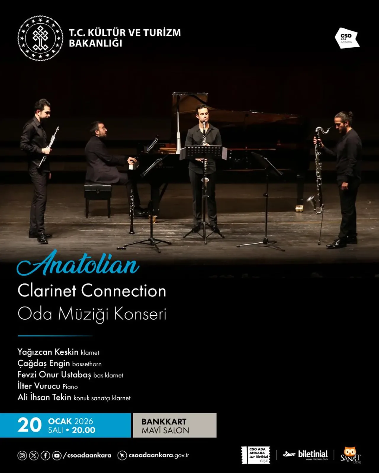 Anatolian Clarinet Connection, CSO Ada Ankara'da Müzikseverlerle Buluşuyor Anatolian Clarinet Connection, CSO Ada Ankara'da Müzikseverlerle Buluşuyor