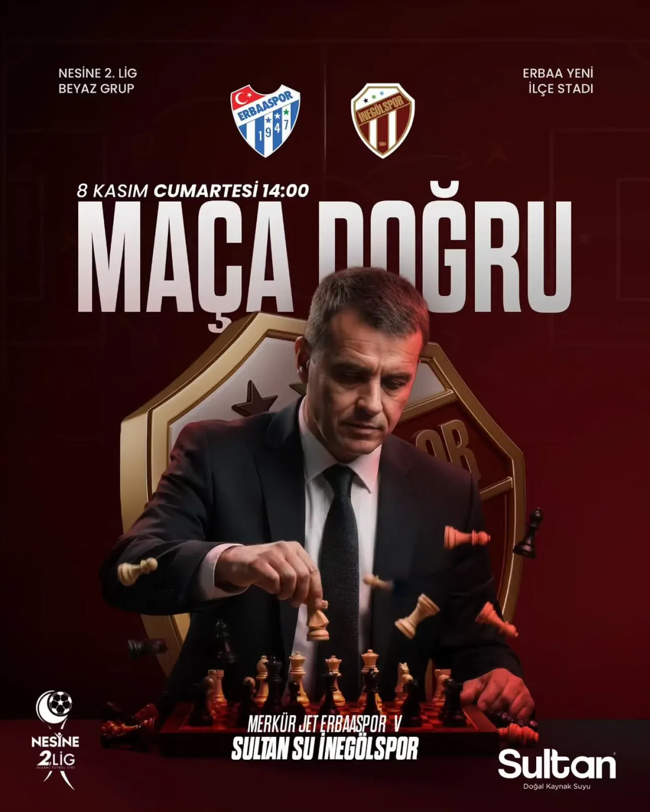 İnegölspor, Erbaaspor Deplasmanında Zafere Kilitlendi İnegölspor, Erbaaspor Deplasmanında Zafere Kilitlendi