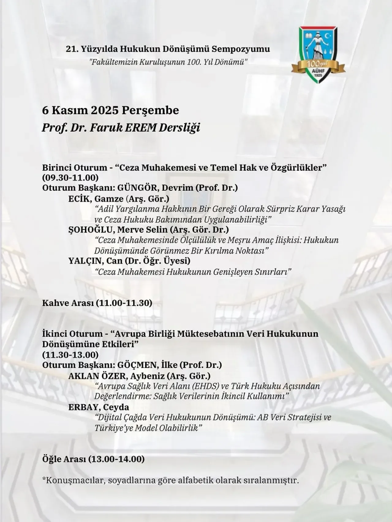 Okan Hukuk Fakültesi Öğretim Üyesinden Ankara'da Önemli Sempozyum Okan Hukuk Fakültesi Öğretim Üyesinden Ankara'da Önemli Sempozyum
