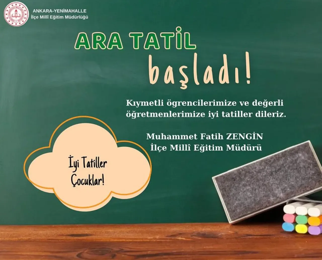 Yenimahalle İlçe Milli Eğitim Müdürlüğü'nde Yeni Atama: Muhammet Fatih Zengin Göreve Başladı Yenimahalle İlçe Milli Eğitim Müdürlüğü'nde Yeni Atama: Muhammet Fatih Zengin Göreve Başladı