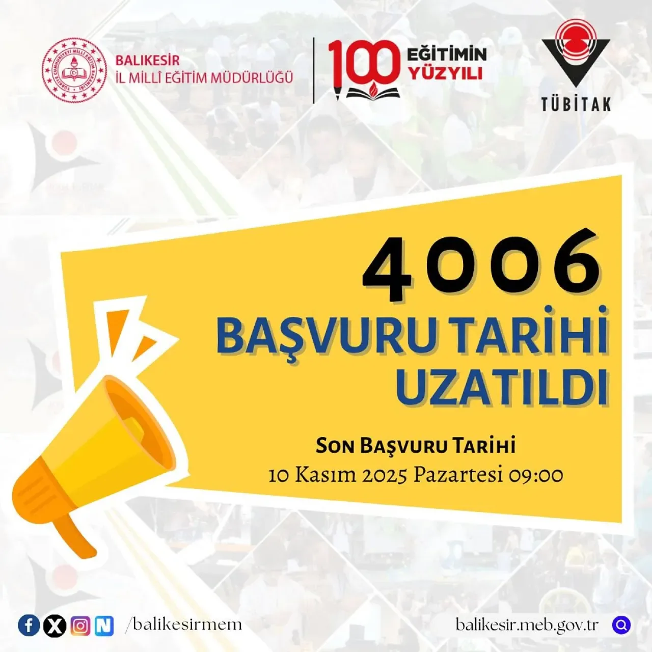 Balıkesir'de TÜBİTAK 4006 Bilim Fuarları Başvuru Süresi Uzatıldı Balıkesir'de TÜBİTAK 4006 Bilim Fuarları Başvuru Süresi Uzatıldı