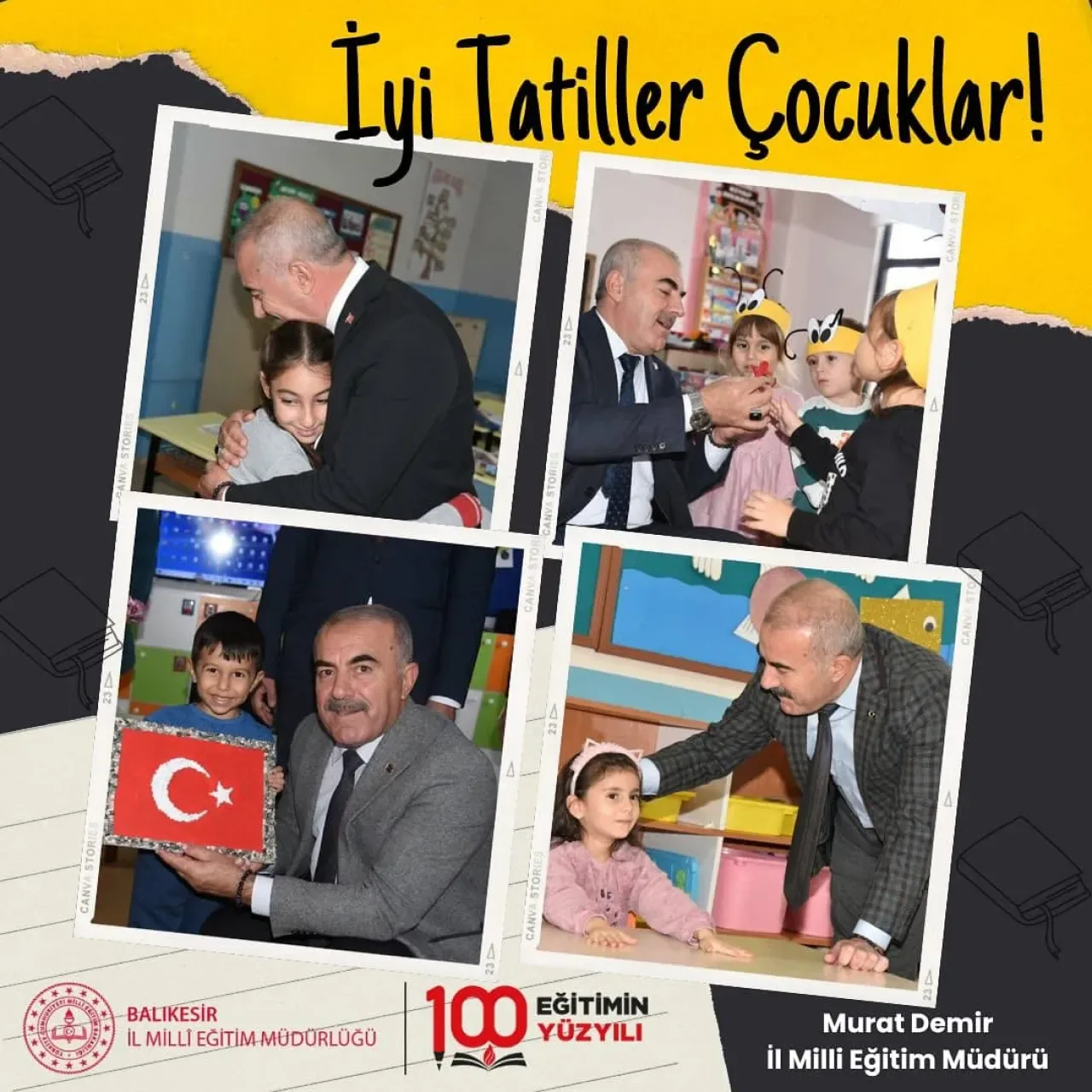 Balıkesir İl Milli Eğitim Müdürü Murat Demir'den Öğrenci ve Öğretmenlere Tatil Mesajı Balıkesir İl Milli Eğitim Müdürü Murat Demir'den Öğrenci ve Öğretmenlere Tatil Mesajı