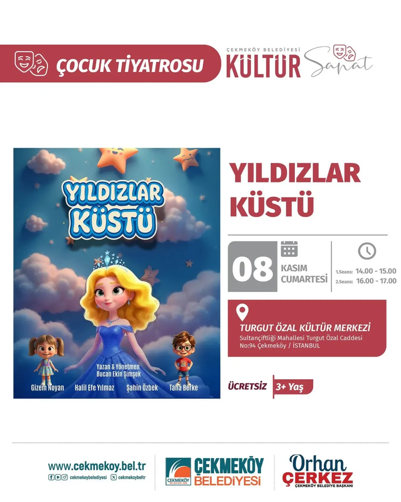 Çekmeköy'de Çocuklar İçin Tiyatro Keyfi: "Yıldızlar Küstü" Oyunu Sahnelenecek Çekmeköy'de Çocuklar İçin Tiyatro Keyfi: "Yıldızlar Küstü" Oyunu Sahnelenecek