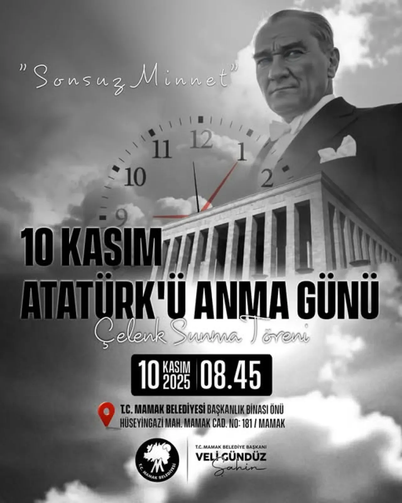 Mamak'ta 10 Kasım Atatürk'ü Anma Töreni Düzenlenecek Mamak'ta 10 Kasım Atatürk'ü Anma Töreni Düzenlenecek