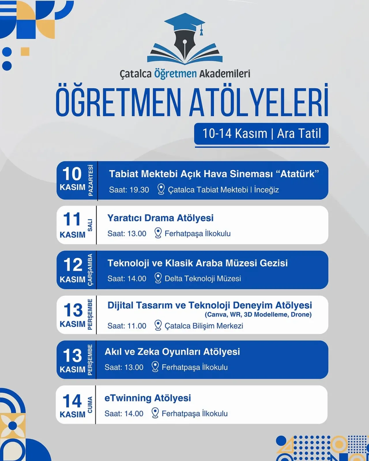 Çatalca'da Öğretmenler İçin Mesleki Gelişim Atölyeleri Başlıyor Çatalca'da Öğretmenler İçin Mesleki Gelişim Atölyeleri Başlıyor