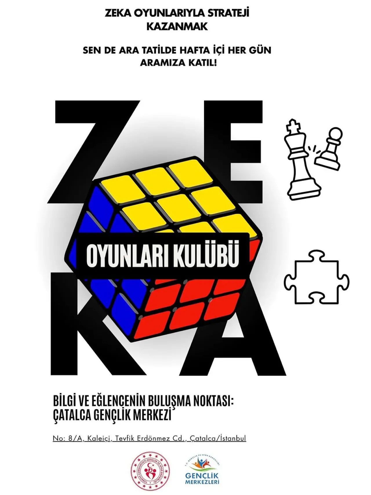 Çatalca Gençlik Merkezi'nde Akıl ve Zeka Oyunları Eğitimi Başlıyor Çatalca Gençlik Merkezi'nde Akıl ve Zeka Oyunları Eğitimi Başlıyor