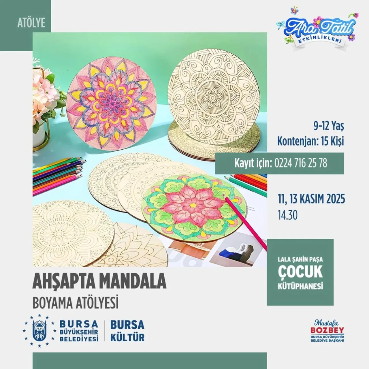 Bursa'da Çocuklar İçin Mandala Atölyesi: Ahşap Boyama ile Sanat Dolu Ara Tatil Bursa'da Çocuklar İçin Mandala Atölyesi: Ahşap Boyama ile Sanat Dolu Ara Tatil
