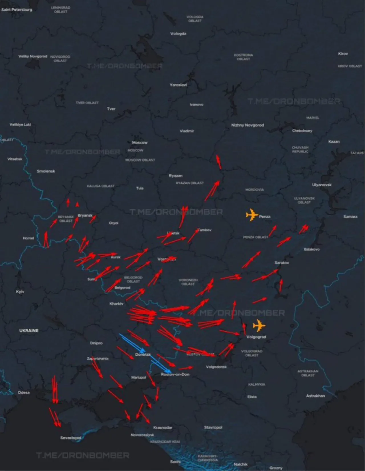 Ukrayna, Rusya'ya Geniş Çaplı İnsansız Hava Aracı Saldırısı Düzenledi Ukrayna, Rusya'ya Geniş Çaplı İnsansız Hava Aracı Saldırısı Düzenledi