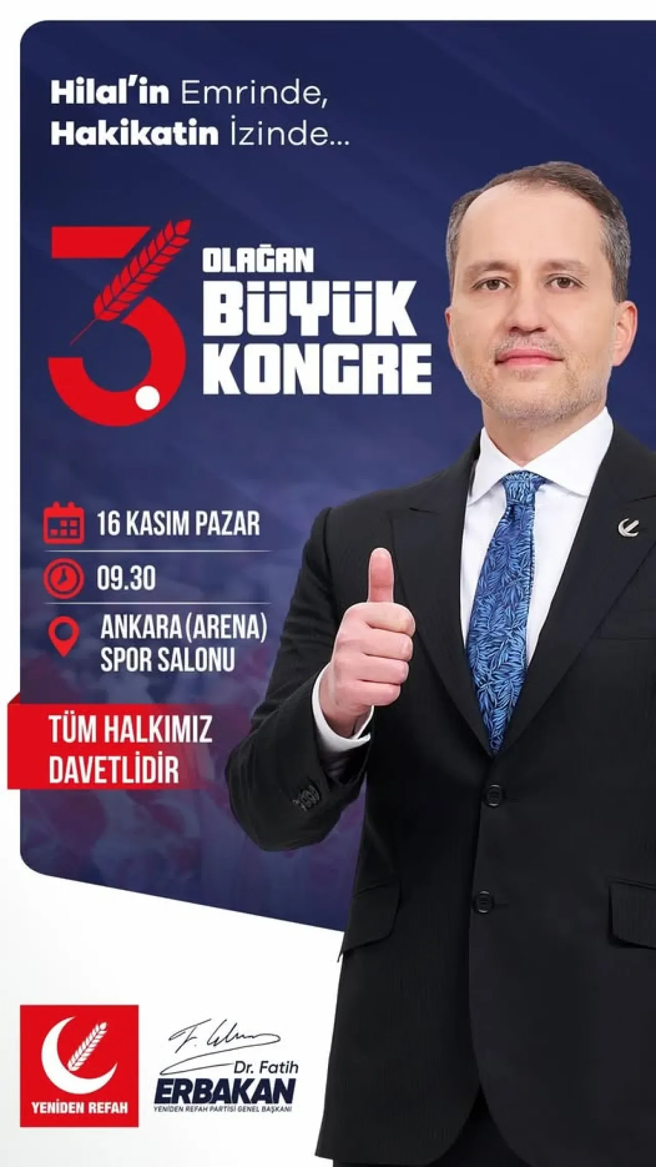 Yeniden Refah Partisi Beşiktaş İlçesi 3. Olağan Büyük Kongresi'ni Düzenliyor Yeniden Refah Partisi Beşiktaş İlçesi 3. Olağan Büyük Kongresi'ni Düzenliyor