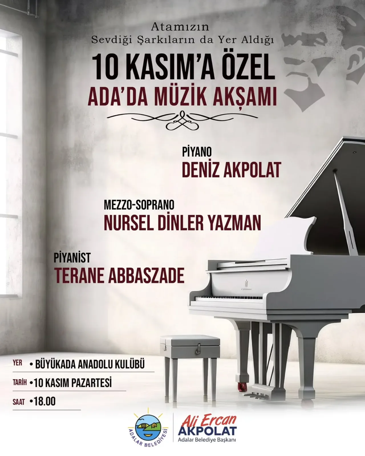 Büyükada'da 10 Kasım'da Atatürk Sevgi ve Müzikle Anılacak Büyükada'da 10 Kasım'da Atatürk Sevgi ve Müzikle Anılacak
