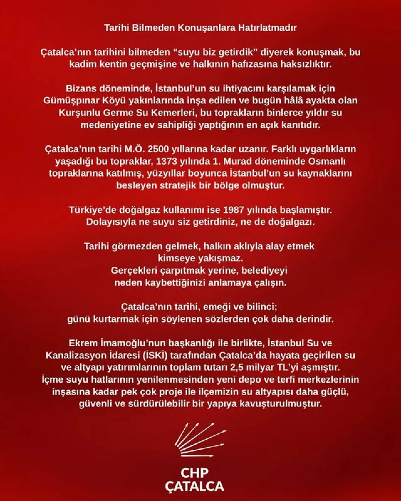 CHP Çatalca İlçe Başkanlığı Yeni Dönem Çalışmalarına Başladı CHP Çatalca İlçe Başkanlığı Yeni Dönem Çalışmalarına Başladı