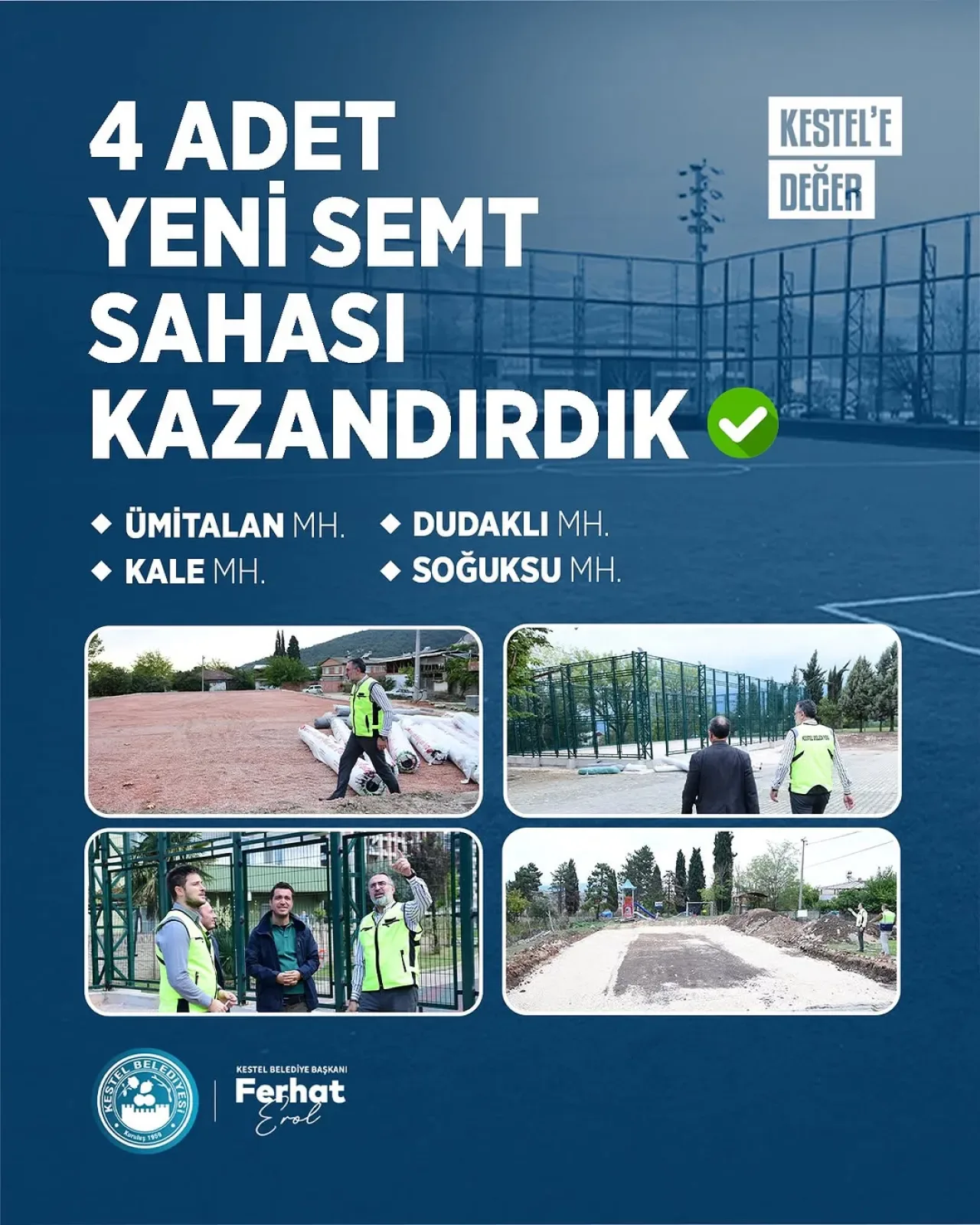Kestel'e 4 Yeni Semt Sahaşı Kazandırıldı Kestel'e 4 Yeni Semt Sahaşı Kazandırıldı