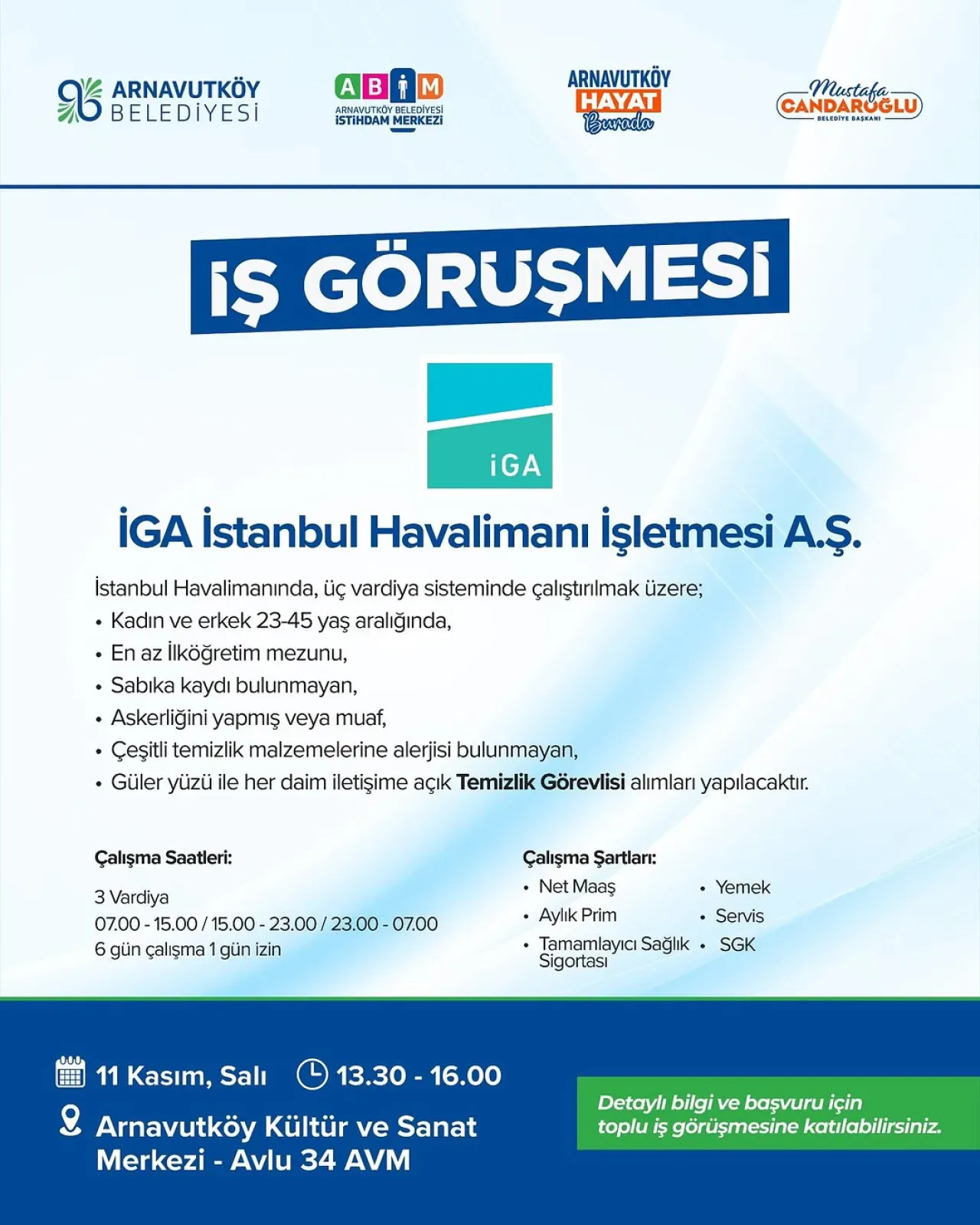 Arnavutköy Belediyesi'nden İstihdam Seferberliği: 11 Kasım'da İş Görüşmeleri Arnavutköy Belediyesi'nden İstihdam Seferberliği: 11 Kasım'da İş Görüşmeleri