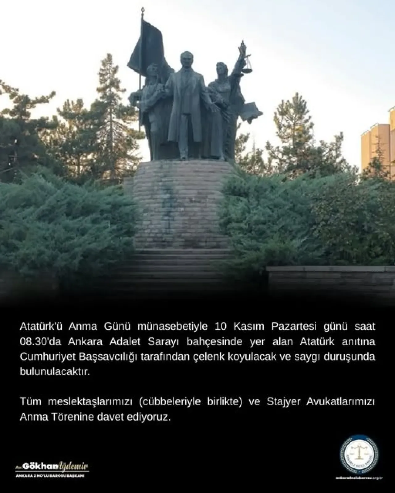 Ankara'da 10 Kasım Atatürk'ü Anma Töreni Düzenlenecek Ankara'da 10 Kasım Atatürk'ü Anma Töreni Düzenlenecek