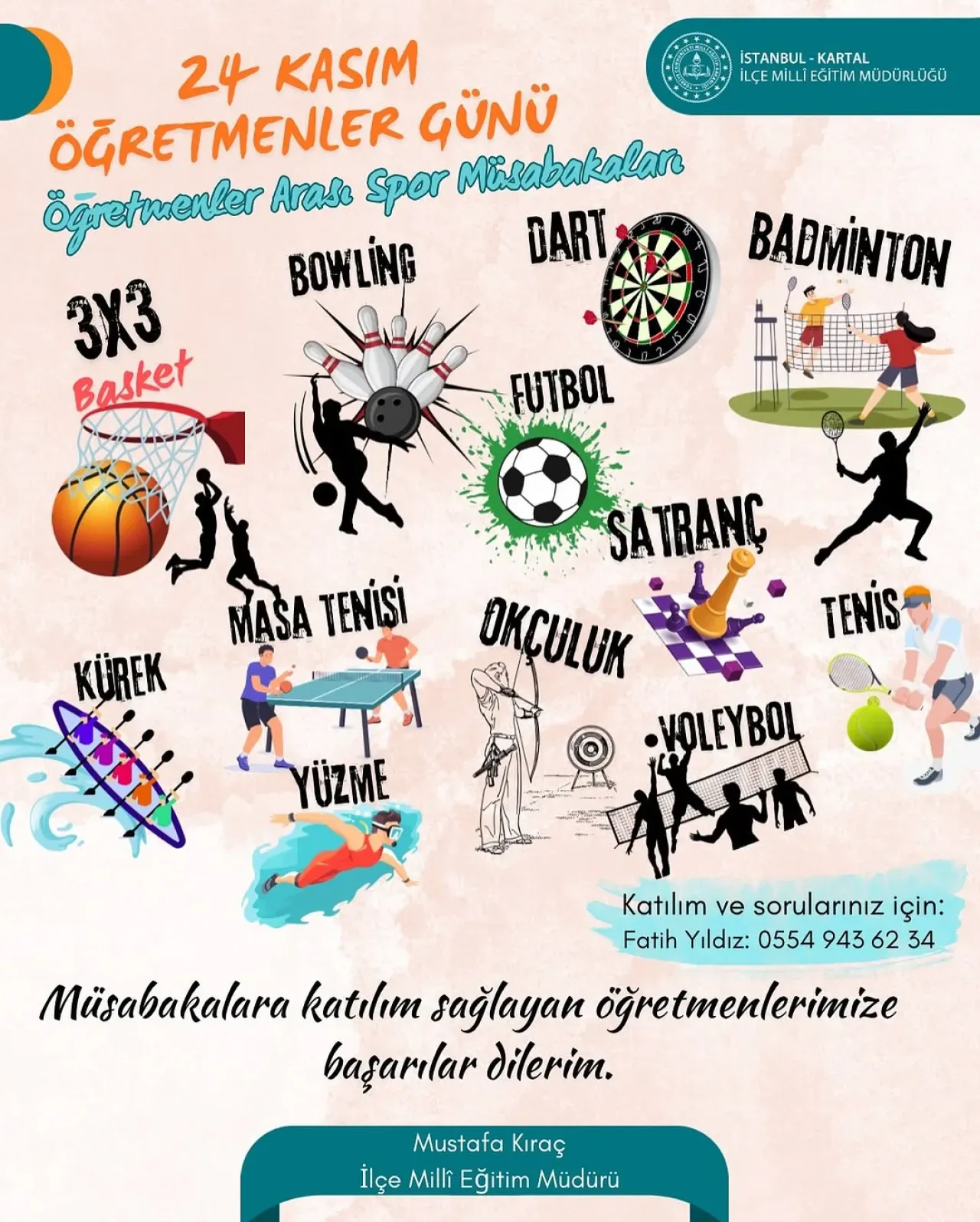 Kartal'da Öğretmenler Günü 12 Branşta Spor Müsabakaları ile Kutlanacak Kartal'da Öğretmenler Günü 12 Branşta Spor Müsabakaları ile Kutlanacak