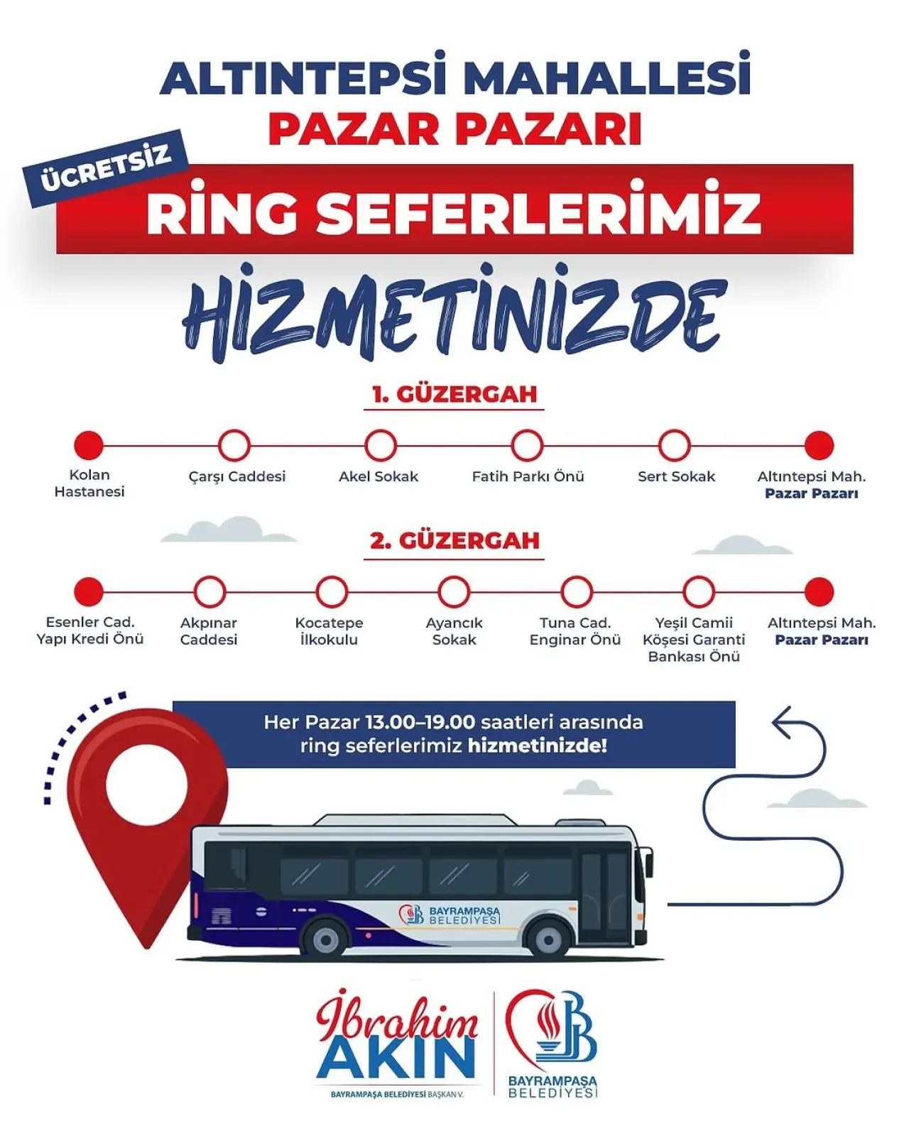 Bayrampaşa'da Altıntepsi Pazarı'na Ücretsiz Ring Seferleri Başladı Bayrampaşa'da Altıntepsi Pazarı'na Ücretsiz Ring Seferleri Başladı