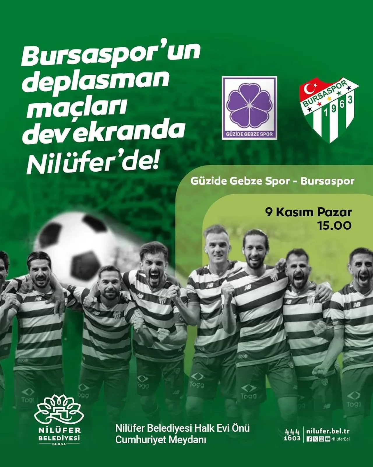 Bursaspor'un Gebzespor Maçı Nilüfer'de Taraftarlarla Birlikte İzlenecek Bursaspor'un Gebzespor Maçı Nilüfer'de Taraftarlarla Birlikte İzlenecek