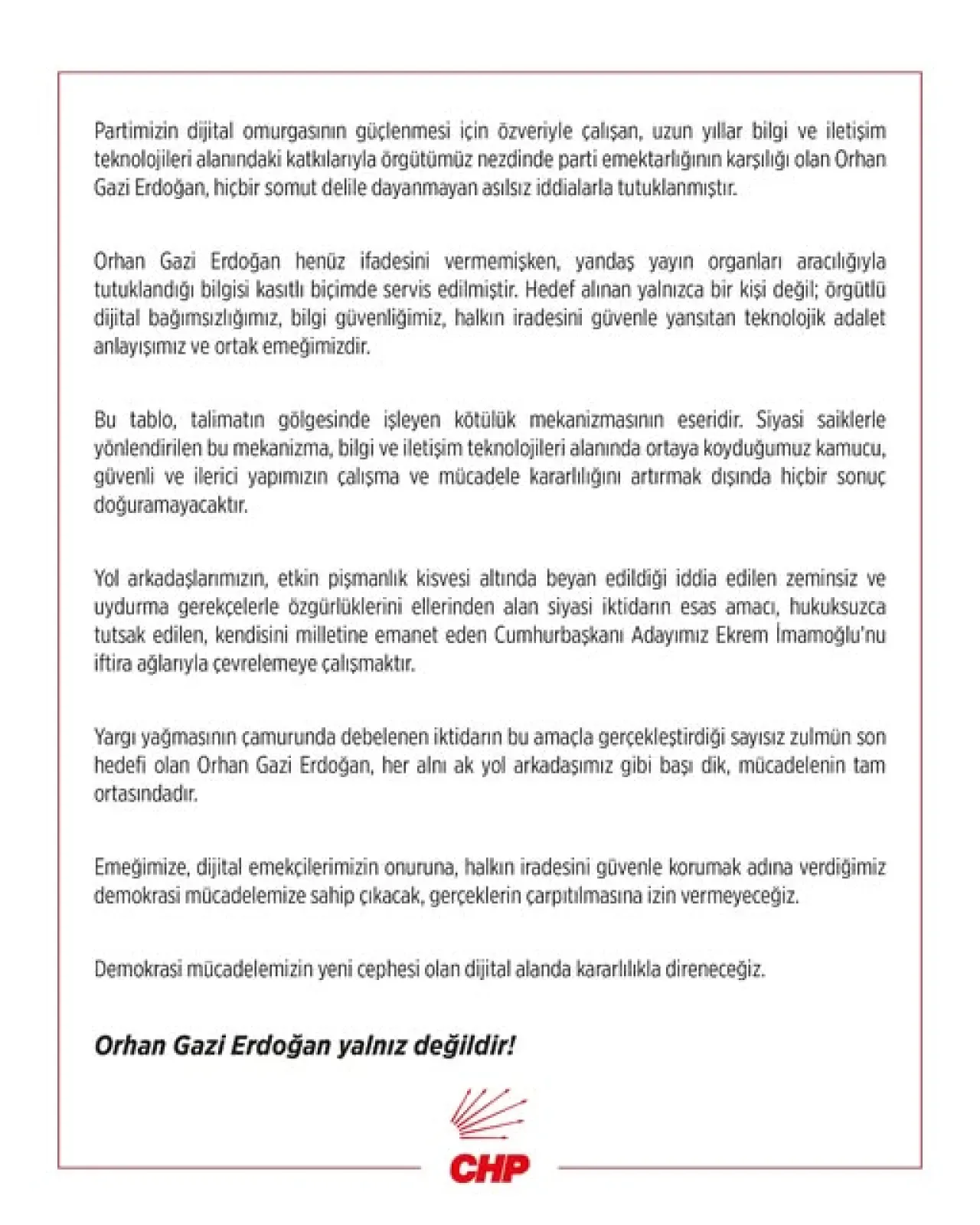 CHP'li Orhan Gazi Erdoğan Hedef Gösterilmesine Tepki: "Yalnız Değildir" CHP'li Orhan Gazi Erdoğan Hedef Gösterilmesine Tepki: "Yalnız Değildir"