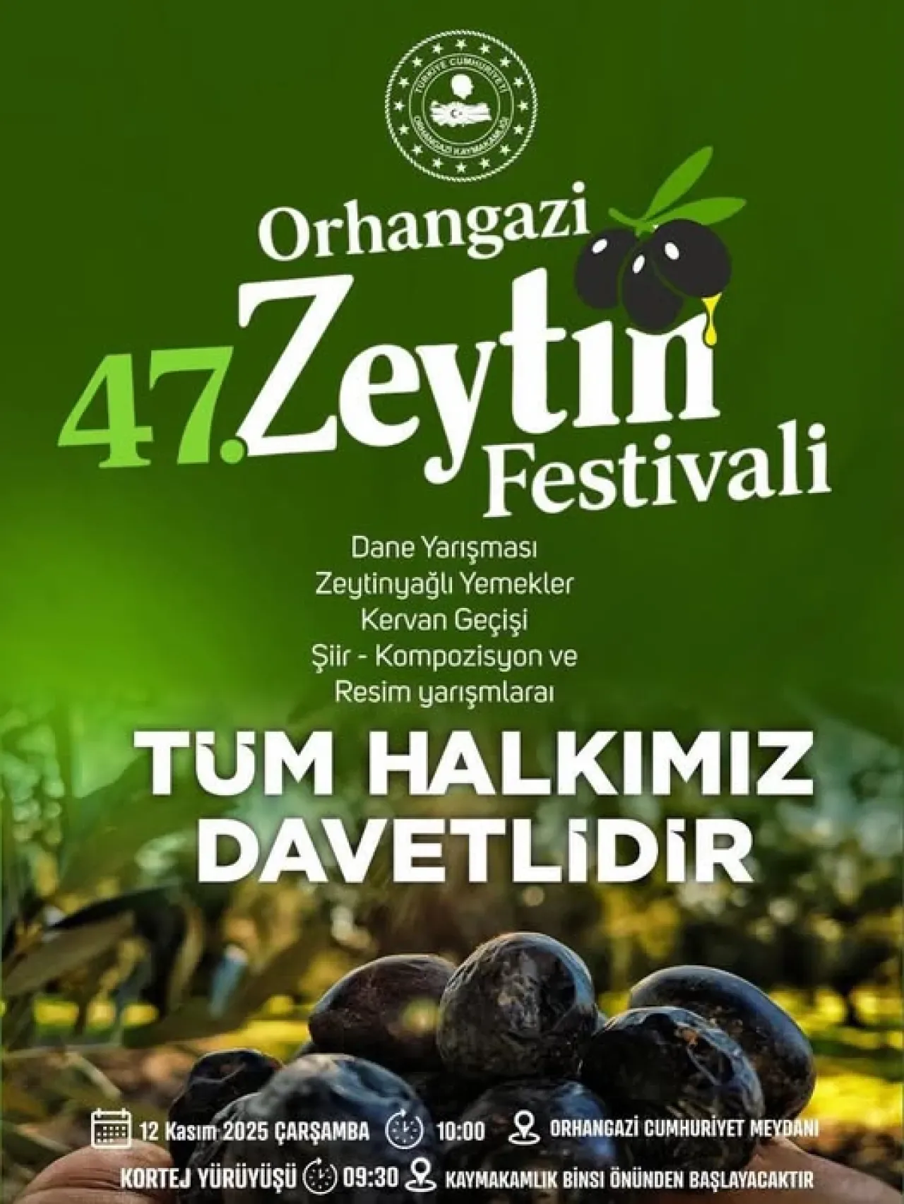 Zeytinin Başkenti Orhangazi'de 47. Zeytin Festivali Başlıyor Zeytinin Başkenti Orhangazi'de 47. Zeytin Festivali Başlıyor