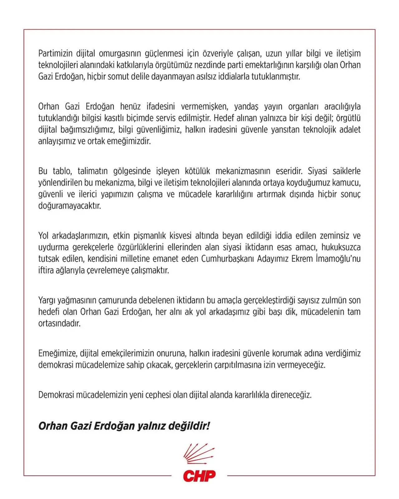 Orhan Gazi Erdoğan Hedef Gösterilmesine CHP'den Tepki Orhan Gazi Erdoğan Hedef Gösterilmesine CHP'den Tepki