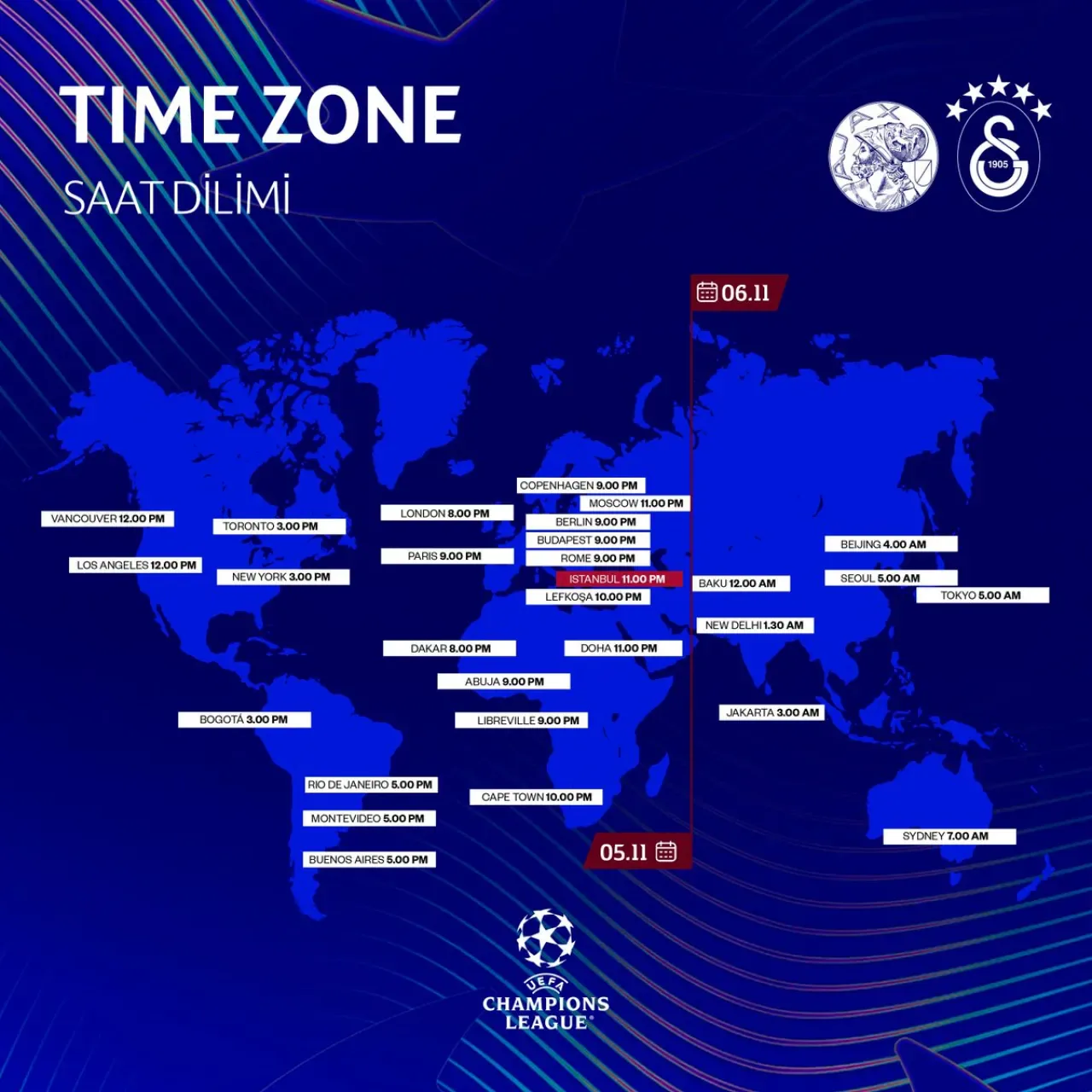 Galatasaray'ın Kritik Ajax Maçı İçin Yayın Saatleri Açıklandı Galatasaray'ın Kritik Ajax Maçı İçin Yayın Saatleri Açıklandı