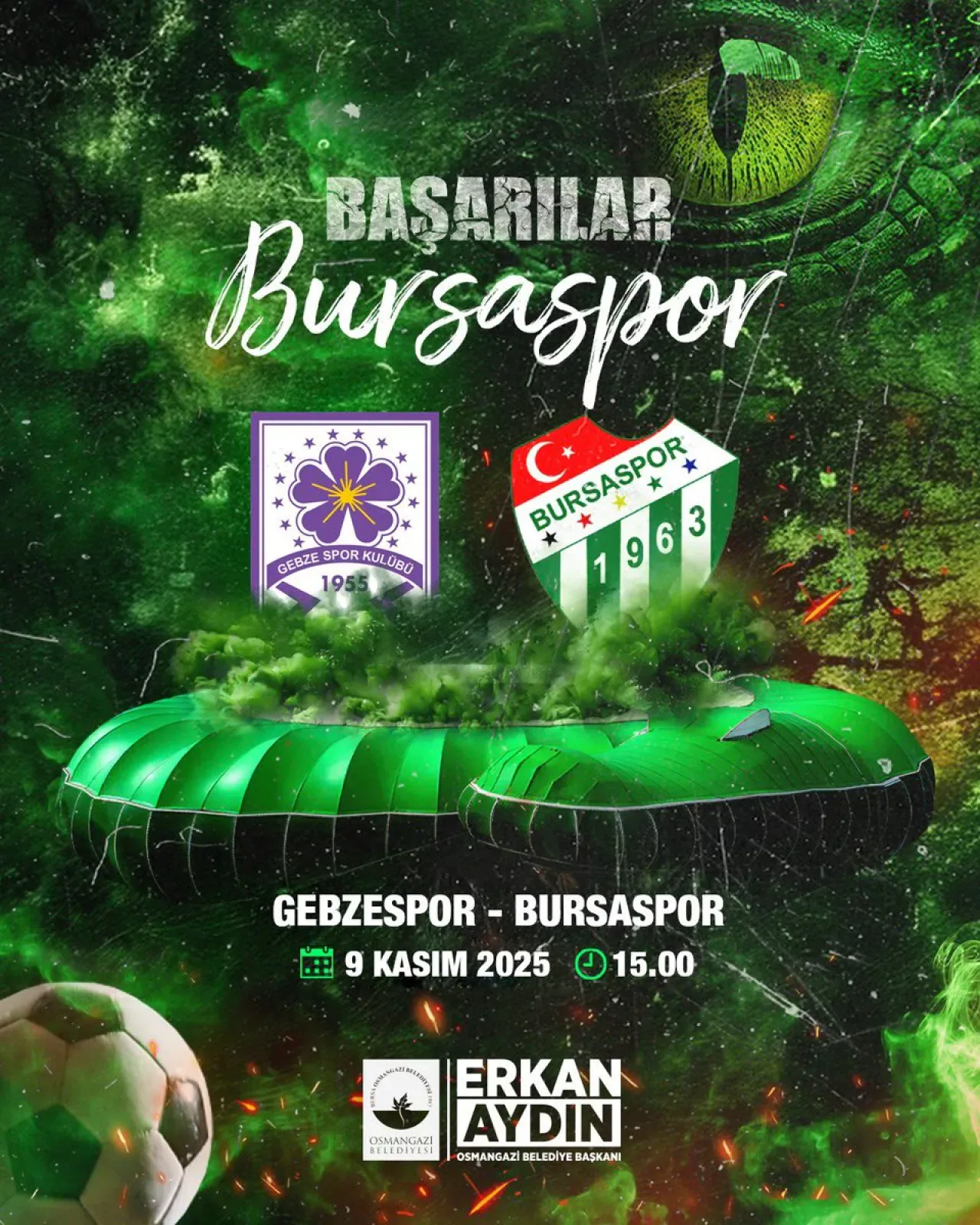 Osmangazi Belediye Başkanı Aydın, Bursaspor'a Destek Mesajı Yayımladı Osmangazi Belediye Başkanı Aydın, Bursaspor'a Destek Mesajı Yayımladı