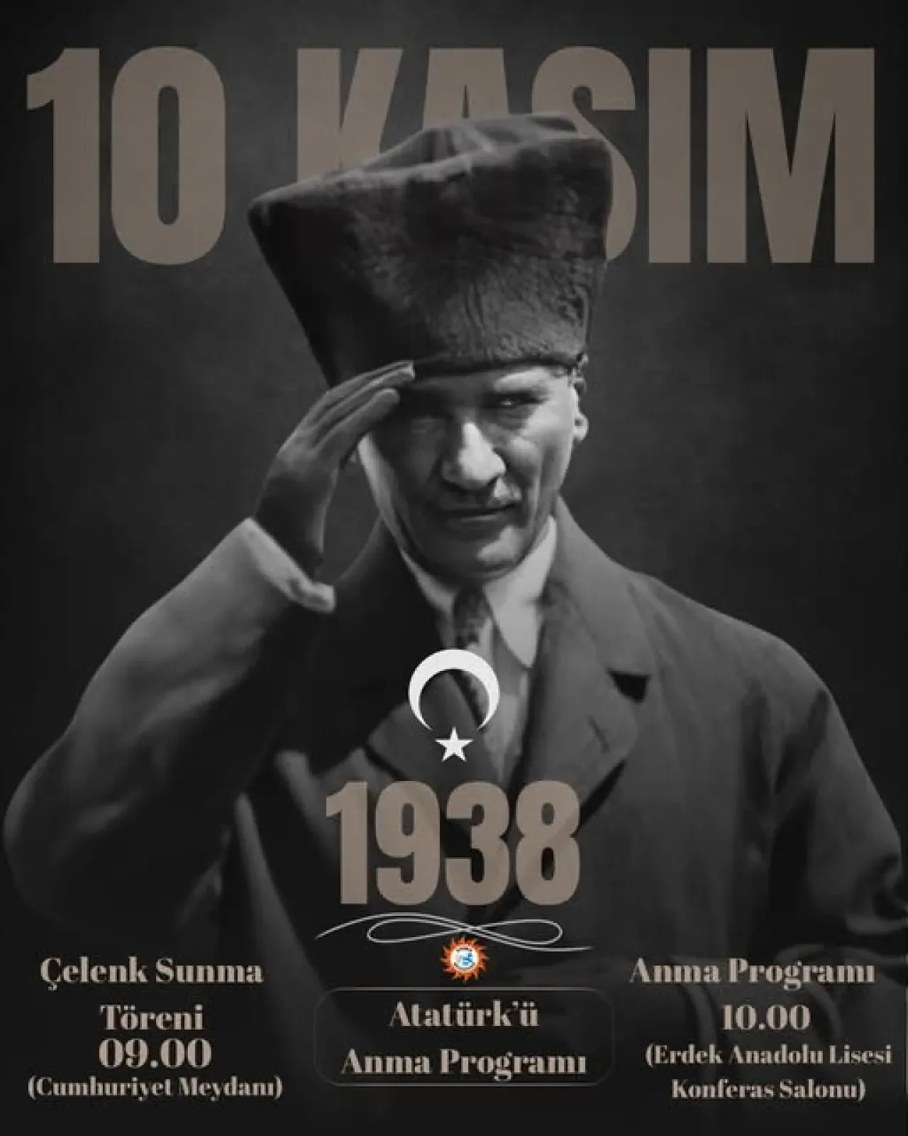 Erdek'te 10 Kasım Atatürk'ü Anma Törenleri Programı Açıklandı Erdek'te 10 Kasım Atatürk'ü Anma Törenleri Programı Açıklandı
