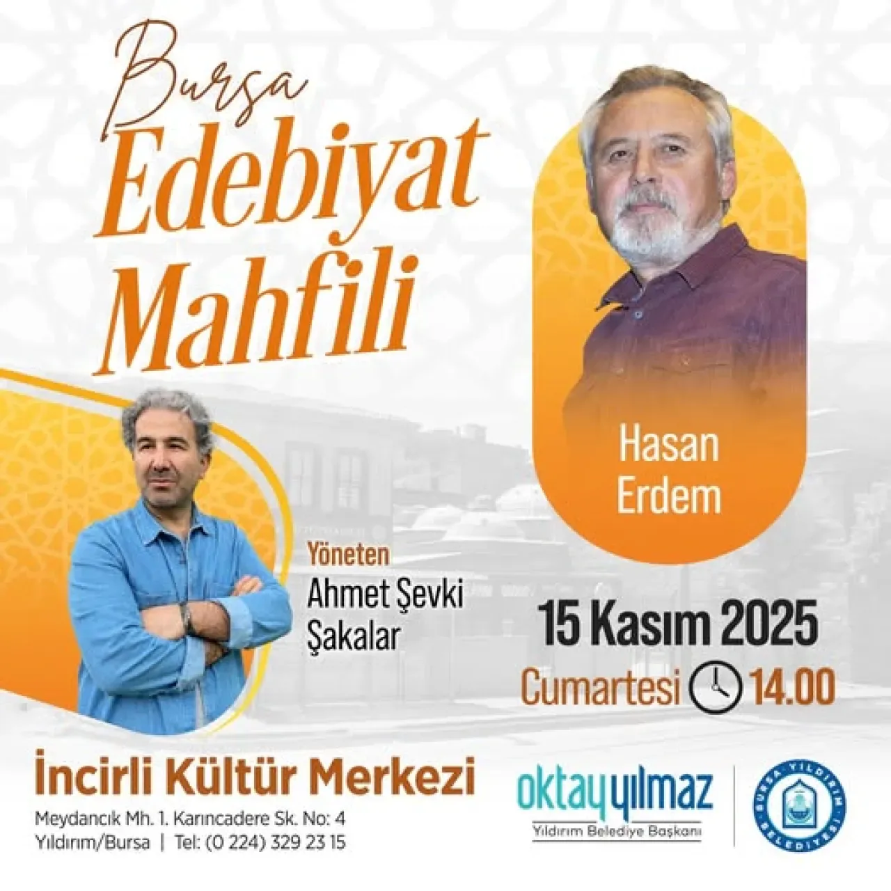 Bursa'da Edebiyat ve Düşünce Buluşması: Hasan Erdem, Edebiyat Mahfili'nde Okurlarıyla Buluşuyor Bursa'da Edebiyat ve Düşünce Buluşması: Hasan Erdem, Edebiyat Mahfili'nde Okurlarıyla Buluşuyor