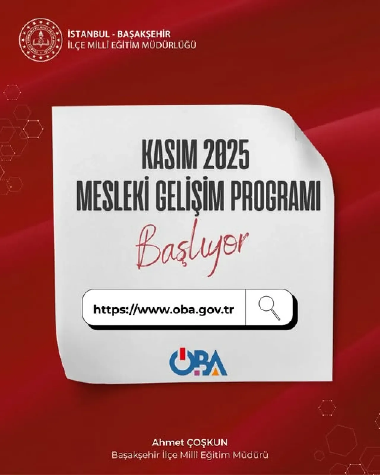 Başakşehir'de Öğretmenler İçin Kasım Ayında Çevrimiçi Mesleki Çalışma Semineri Başakşehir'de Öğretmenler İçin Kasım Ayında Çevrimiçi Mesleki Çalışma Semineri