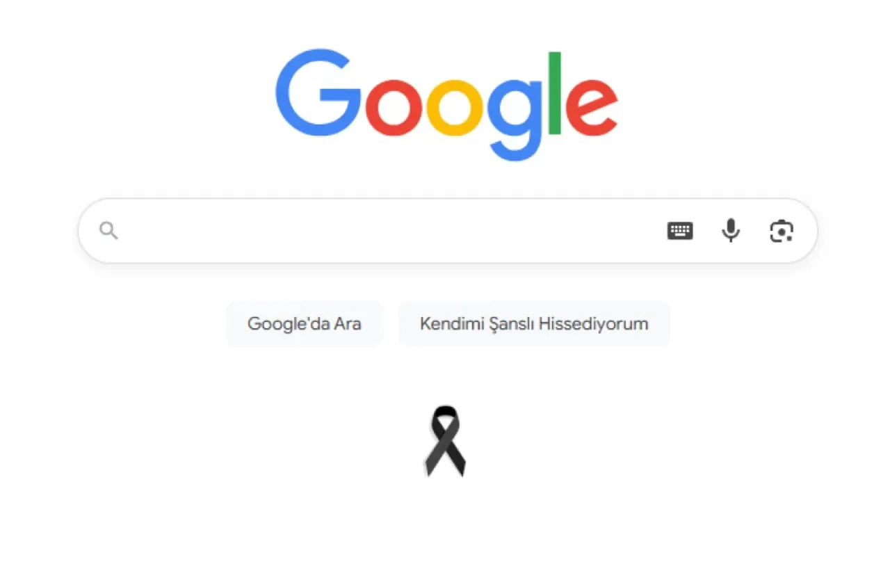 Google Türkiye, Mustafa Kemal Atatürk'ü Anasayfasında Siyah Kurdele ile Andı Google Türkiye, Mustafa Kemal Atatürk'ü Anasayfasında Siyah Kurdele ile Andı