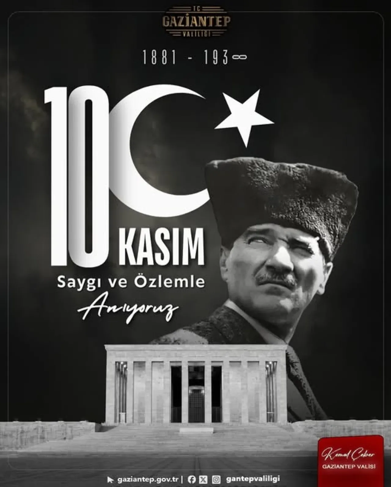 Gaziantep'te 10 Kasım Atatürk'ü Anma Töreni Düzenlendi Gaziantep'te 10 Kasım Atatürk'ü Anma Töreni Düzenlendi